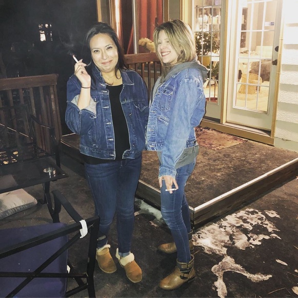 Vintage Redeux Mary Jane California Back Patch Embellished Jean Jacket Sz small - Picture 4 of 8